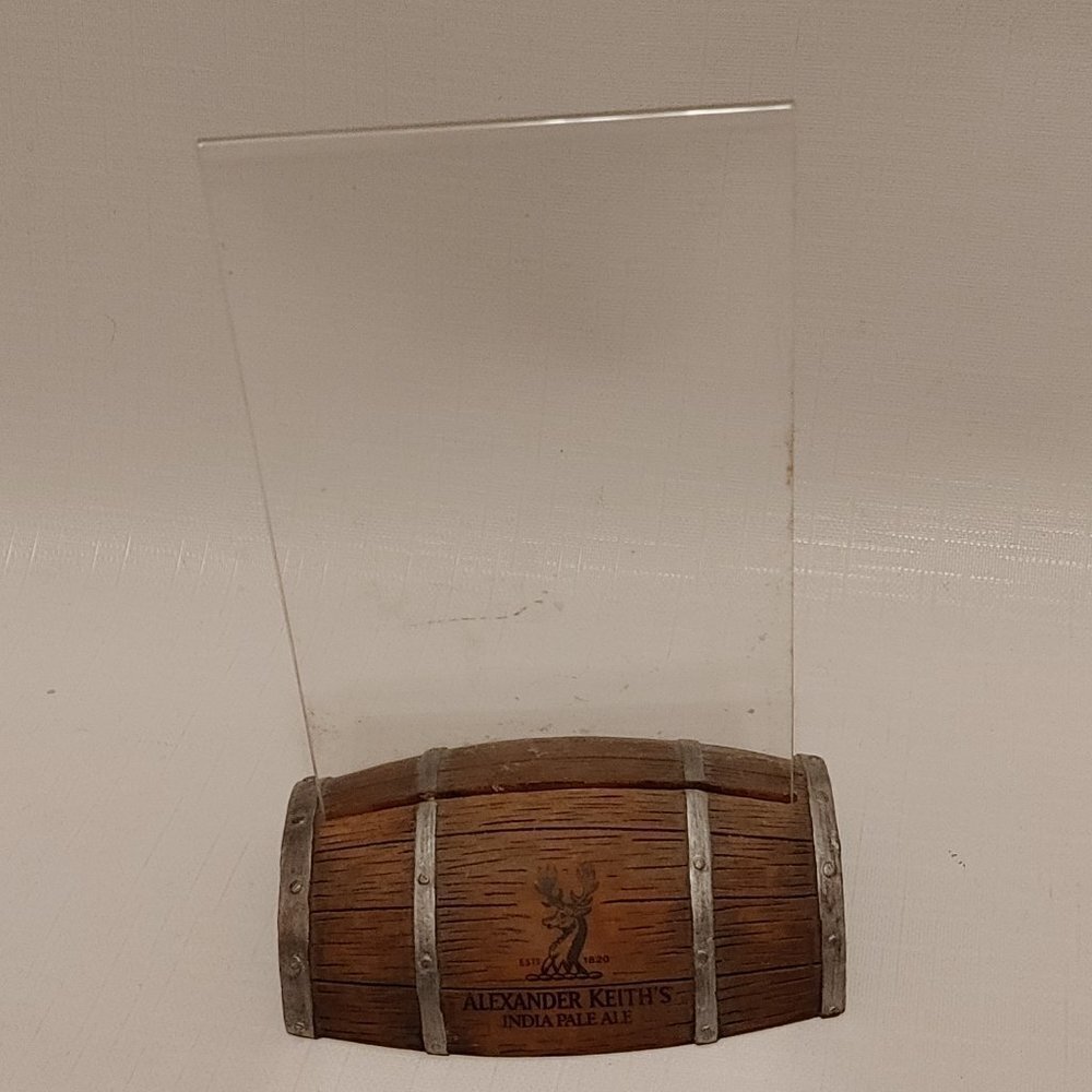 Alexander Keith's India Pale Ale Menu Card Holder Barrel Cask